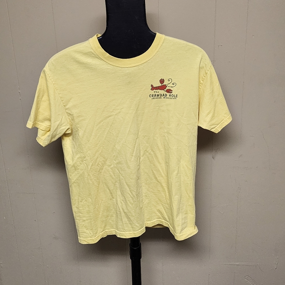 Port and Company Adult Medium The Crawdad Hole Jackson, MS Yellow T-shirt